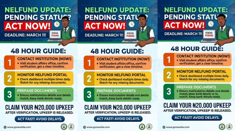 NELFUND Loan: Fix ‘Pending’ Status and Missed ₦20k Upkeep Before March 11 Deadline