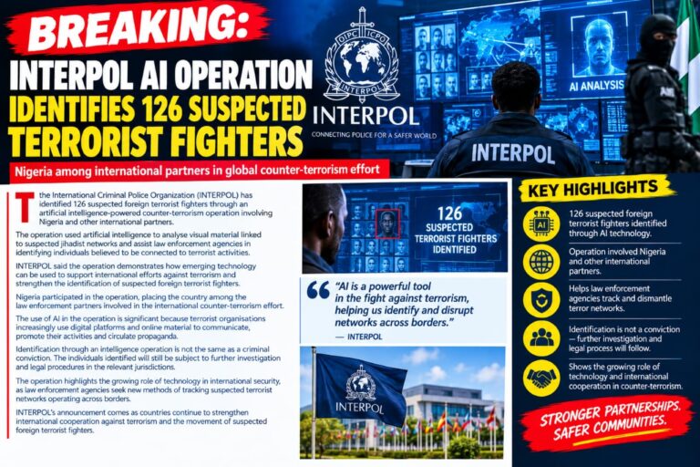 INTERPOL AI Operation Identifies 126 Suspected Terrorist Fighters