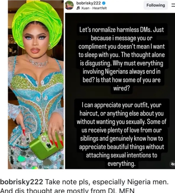 BOBRISKY CALLS FOR NORMALISING HARMLESS DMs, SAYS COMPLIMENTS BETWEEN MEN SHOULD NOT ALWAYS BE SEXUAL