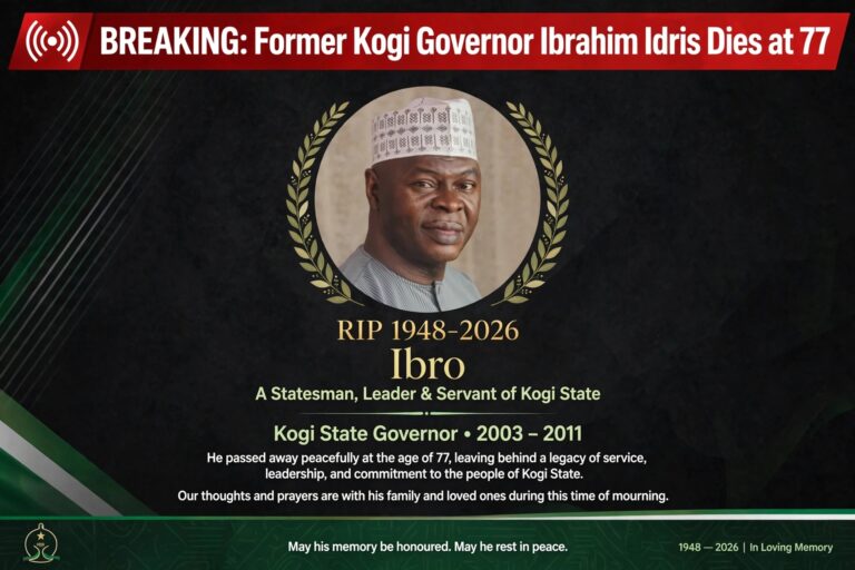 BREAKING: Former Kogi Governor Ibrahim Idris Dies at 77 in UK