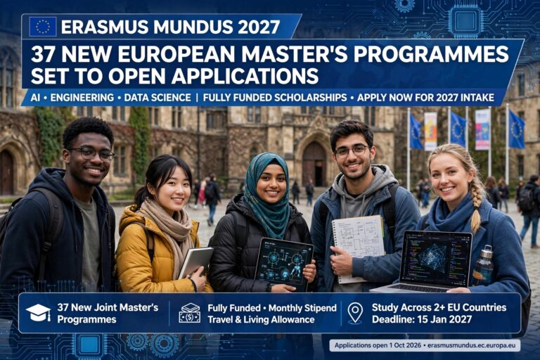 Erasmus Mundus 2027: 37 New European Master’s Programmes Set to Open Applications