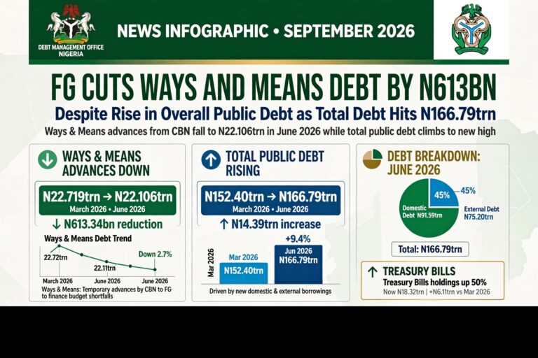 FG Cuts Ways and Means Debt by ₦613bn Despite Rise in Overall Public Debt