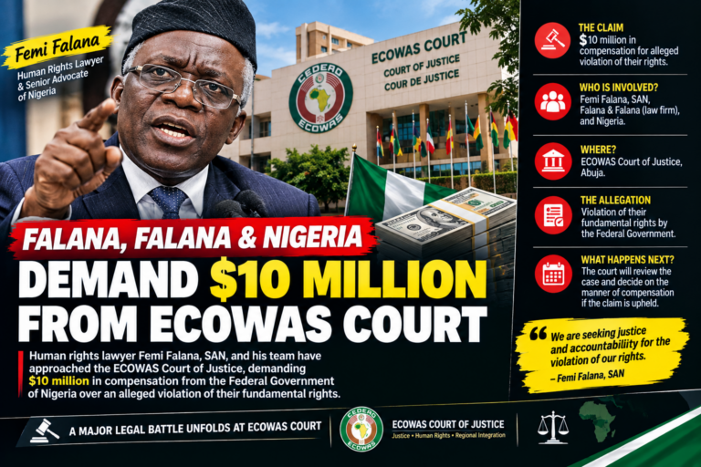 Falana Sues Nigeria at ECOWAS Court, Demands $10m Over Alleged Rights Violations