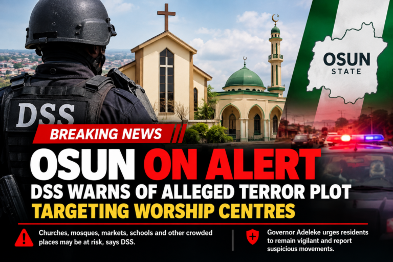 Osun on Alert as DSS Warns of Alleged Terror Plot Targeting Worship Centres