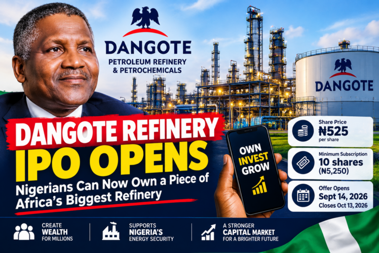 Dangote Refinery IPO Opens: Nigerians Can Now Own a Piece of Africa’s Biggest Refinery