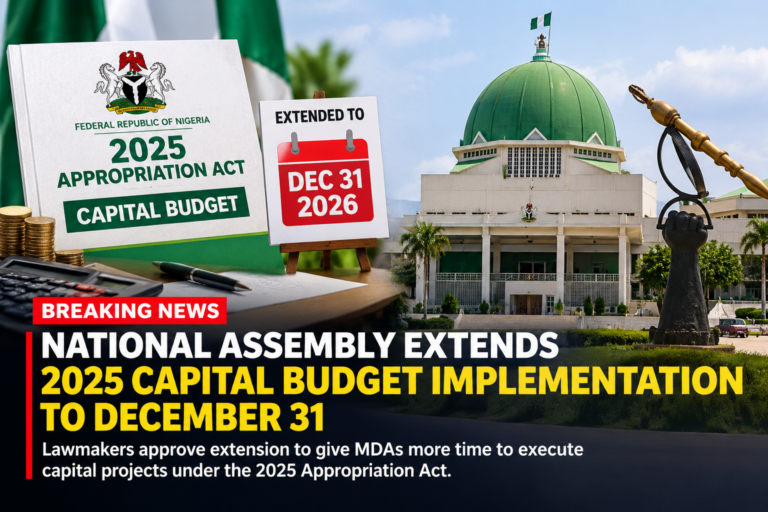National Assembly Extends 2025 Capital Budget Implementation to December 31