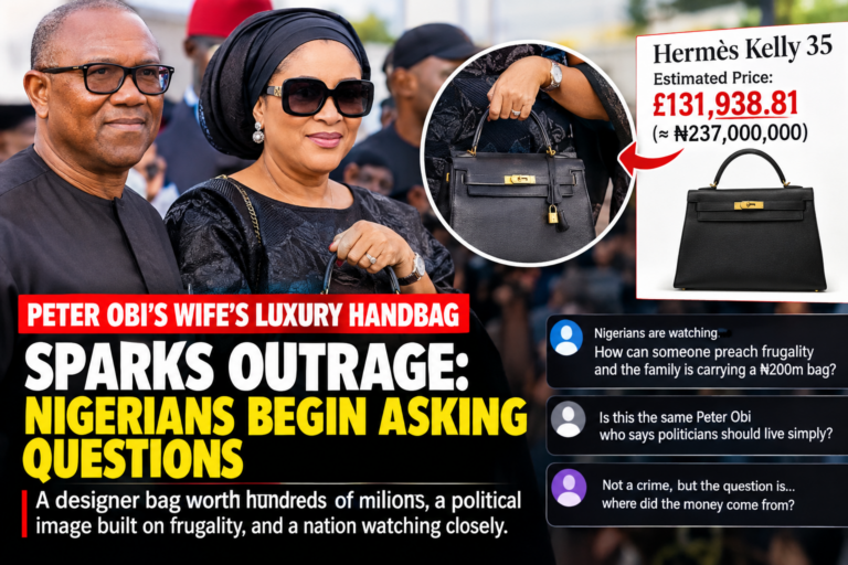 Peter Obi’s Wife’s ₦200m+ Hermès Bag Sparks Outrage: Nigerians Begin Asking Questions