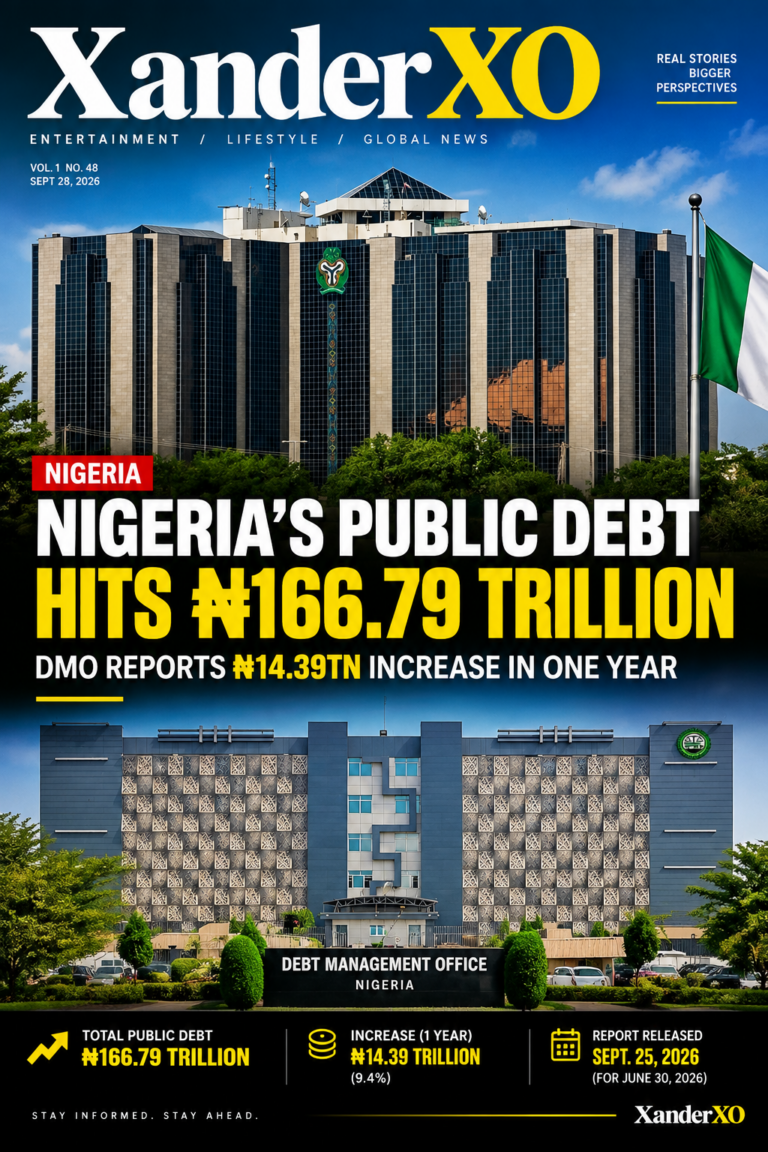 🇳🇬 NIGERIA’S PUBLIC DEBT HITS ₦166.79 TRILLION AS DEBT STOCK RISES BY ₦14.39 TRILLION IN ONE YEAR