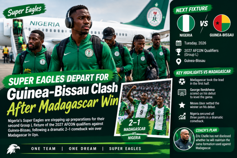 Super Eagles Set for Guinea-Bissau Clash After Dramatic Madagascar Comeback
