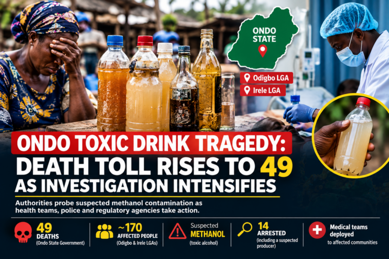 Ondo Toxic Drink Tragedy: Death Toll Rises to 49 as Investigation Intensifies