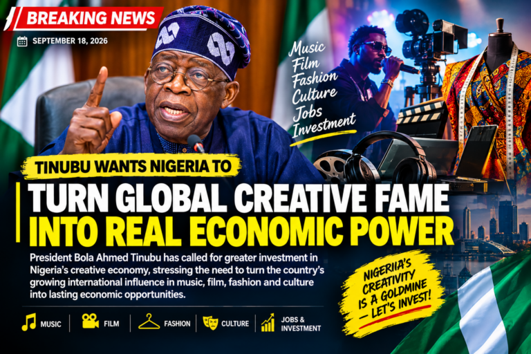 Tinubu Calls for Greater Investment in Nigeria’s Creative Economy