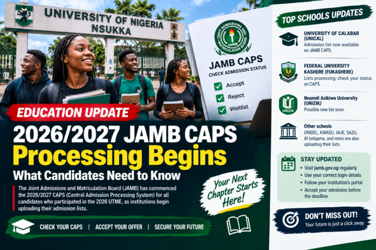 UNN 2026/2027 Admission Update: Candidates Given September 30 Deadline to Complete O’Level Upload