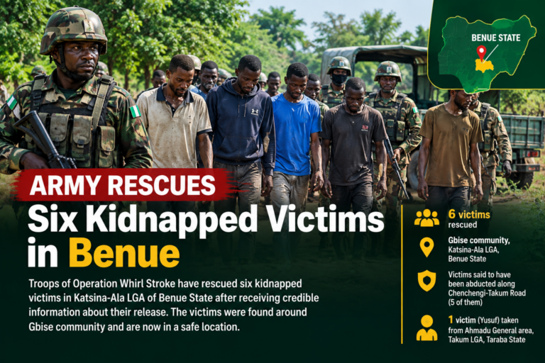Army Rescues Six Kidnapped Victims in Benue